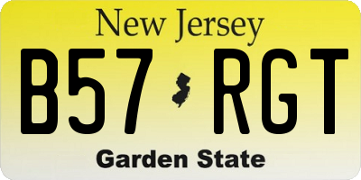 NJ license plate B57RGT