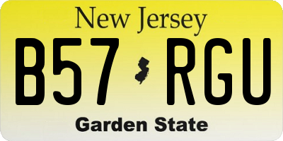 NJ license plate B57RGU