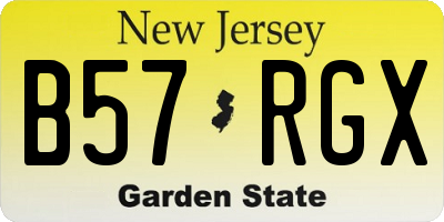 NJ license plate B57RGX