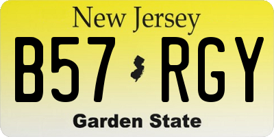 NJ license plate B57RGY