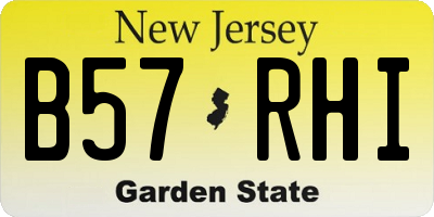 NJ license plate B57RHI