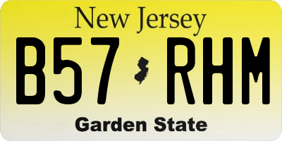 NJ license plate B57RHM
