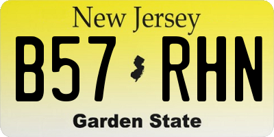 NJ license plate B57RHN