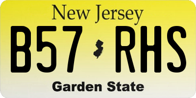NJ license plate B57RHS
