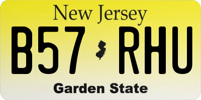 NJ license plate B57RHU