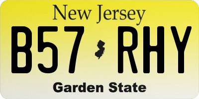 NJ license plate B57RHY