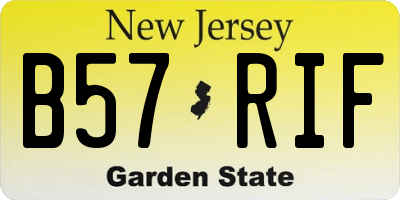 NJ license plate B57RIF