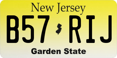 NJ license plate B57RIJ