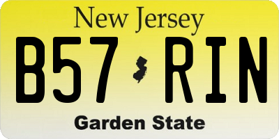 NJ license plate B57RIN