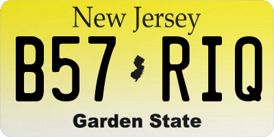 NJ license plate B57RIQ
