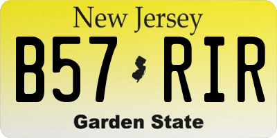 NJ license plate B57RIR