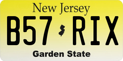 NJ license plate B57RIX