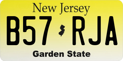 NJ license plate B57RJA
