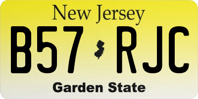 NJ license plate B57RJC