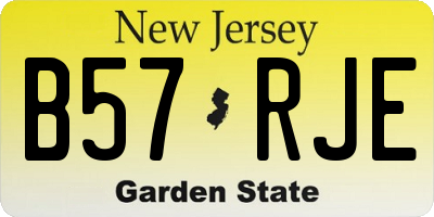 NJ license plate B57RJE
