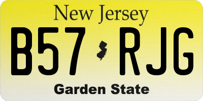 NJ license plate B57RJG