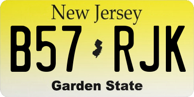 NJ license plate B57RJK