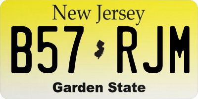 NJ license plate B57RJM