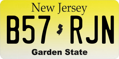 NJ license plate B57RJN