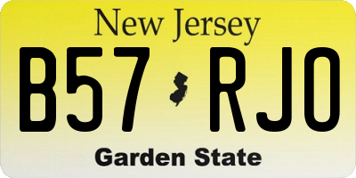 NJ license plate B57RJO