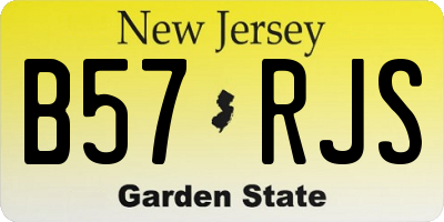 NJ license plate B57RJS