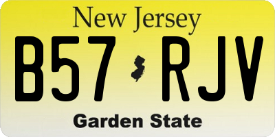 NJ license plate B57RJV