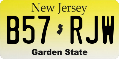 NJ license plate B57RJW