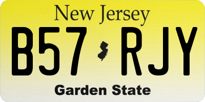 NJ license plate B57RJY
