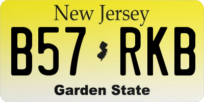 NJ license plate B57RKB