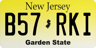 NJ license plate B57RKI