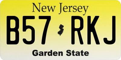 NJ license plate B57RKJ