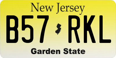 NJ license plate B57RKL