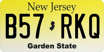 NJ license plate B57RKQ