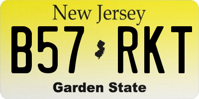 NJ license plate B57RKT