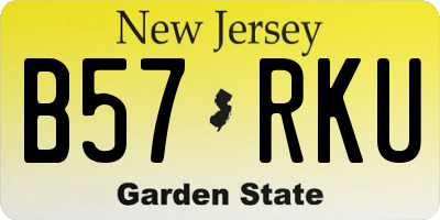 NJ license plate B57RKU