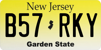 NJ license plate B57RKY