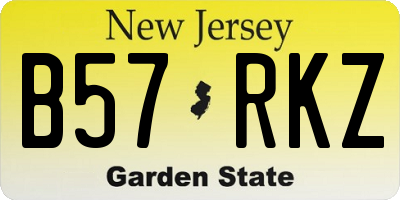 NJ license plate B57RKZ