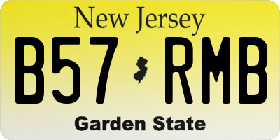 NJ license plate B57RMB