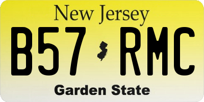 NJ license plate B57RMC