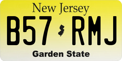 NJ license plate B57RMJ