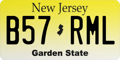 NJ license plate B57RML
