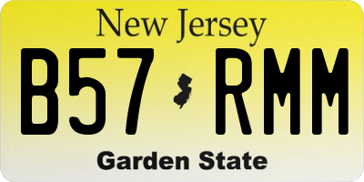 NJ license plate B57RMM