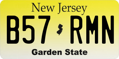 NJ license plate B57RMN