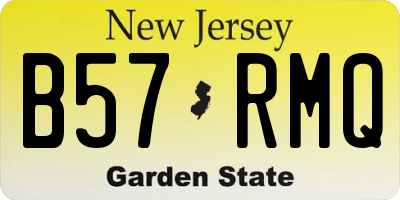 NJ license plate B57RMQ