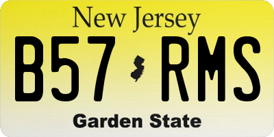 NJ license plate B57RMS