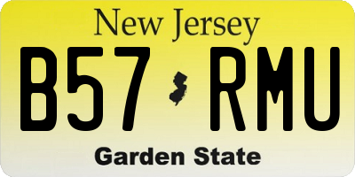 NJ license plate B57RMU
