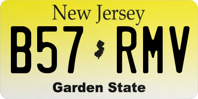 NJ license plate B57RMV
