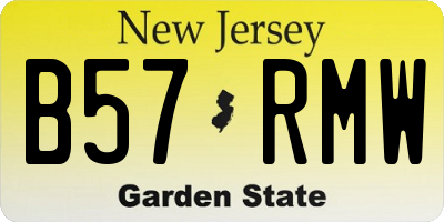 NJ license plate B57RMW