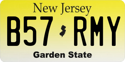 NJ license plate B57RMY