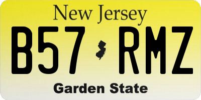 NJ license plate B57RMZ